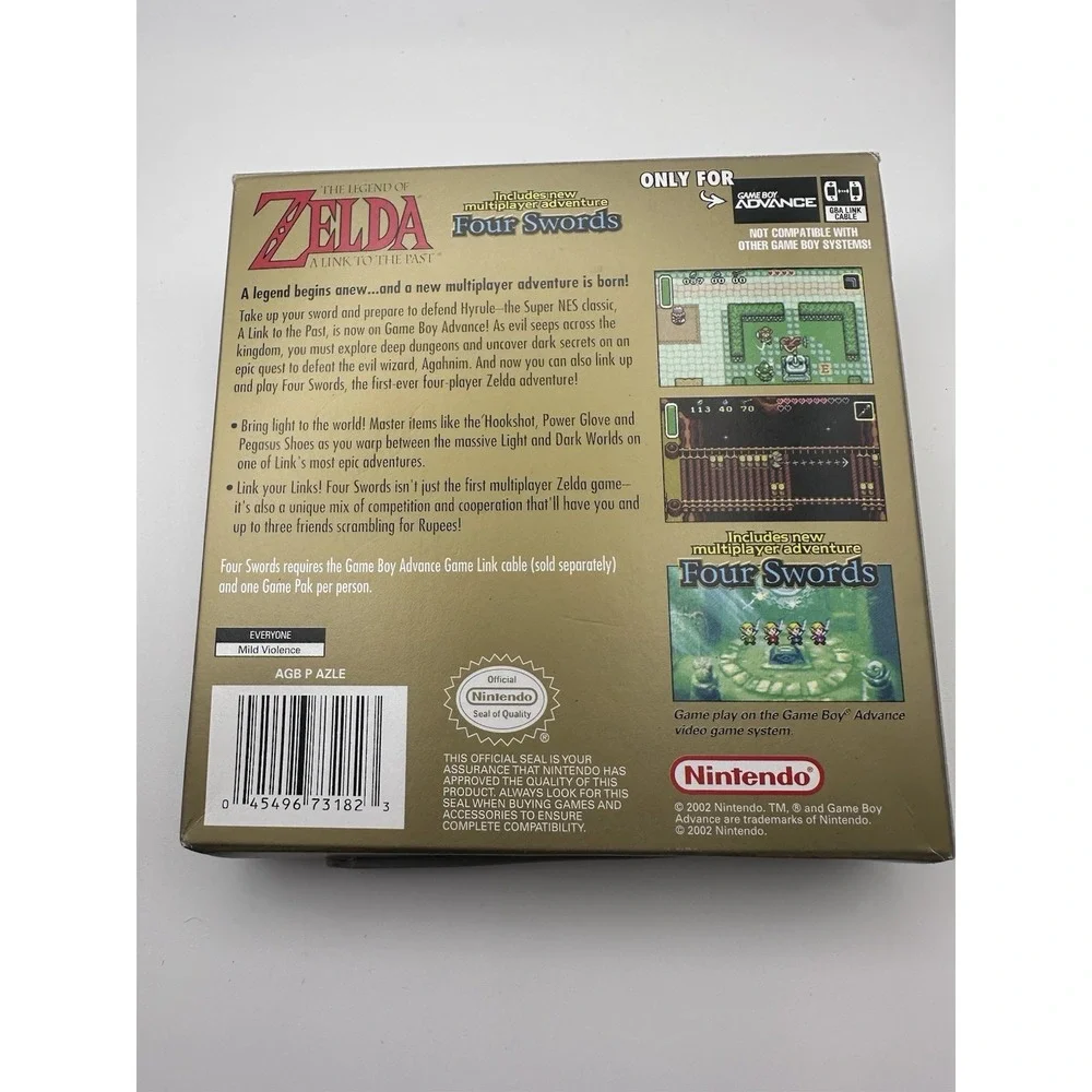 Zelda A Link to the Past Four Swords Game Boy Advance GBA Box Inserts NO Manual
